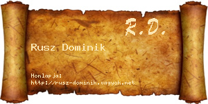 Rusz Dominik névjegykártya