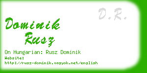 dominik rusz business card